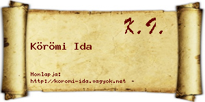 Körömi Ida névjegykártya