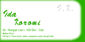 ida koromi business card
