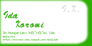 ida koromi business card